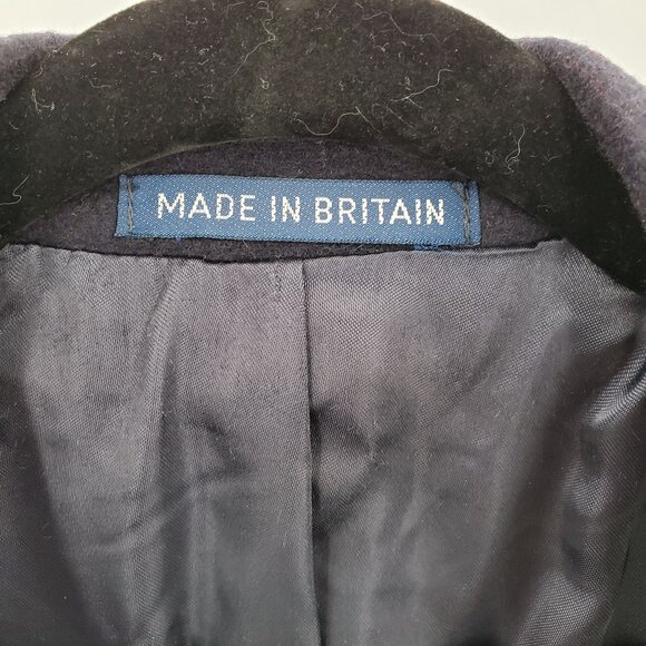 Mens Long  Overcoat Cahmere Blend Blue Classic Tailored Winter Dress Coat - Picture 3 of 9